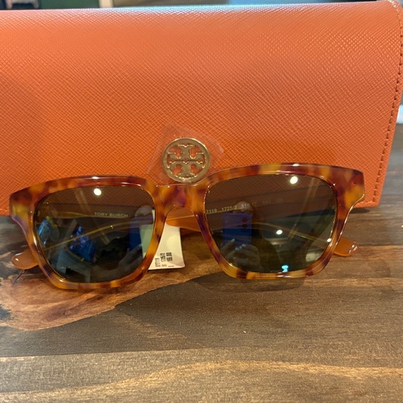 Tory Burch Tortoise Sunglasses with Green Lenses